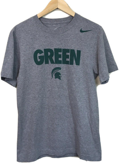 Nike Other - Michigan State Green & White Spartans TShirt Gray Front Back Graphics SMALL Nike